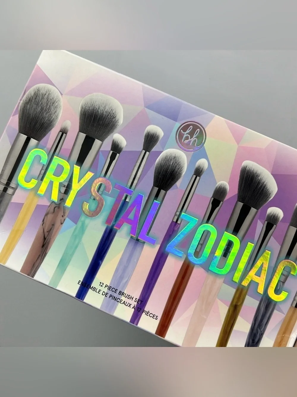 BH Cosmetics Rainbow Crystal-Handle 12-Piece Makeup Brush Set
